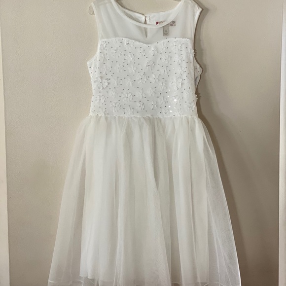 Girls Speechless White Flower Girl Dress Toule - Picture 5 of 6